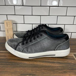 Skechers Porter Meteno Men's Size 8 Shoes Black Woven Canvas Casual Oxfords